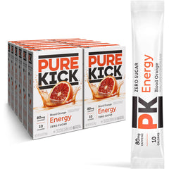 Pure Kick Blood Orange stick packet for a zero-sugar energy boost on the go.