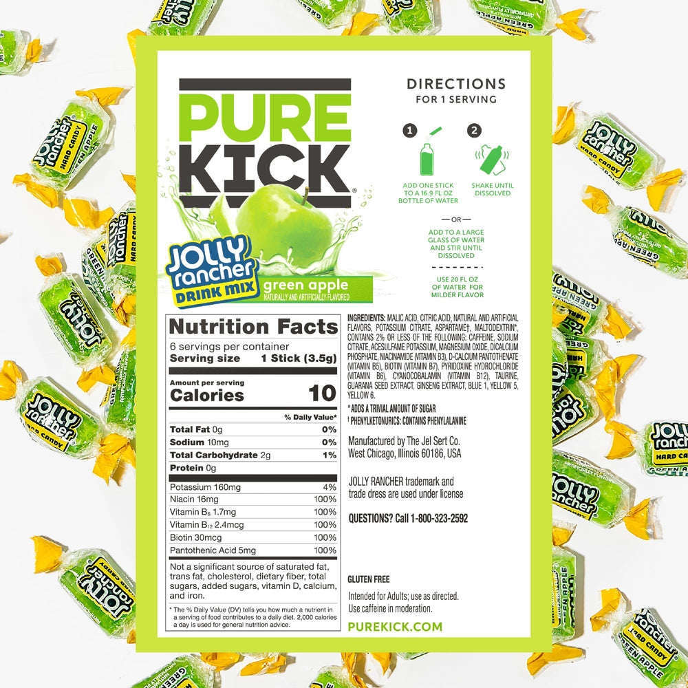 12-box Pure Kick energy singles collection shown for on-the-go hydration.