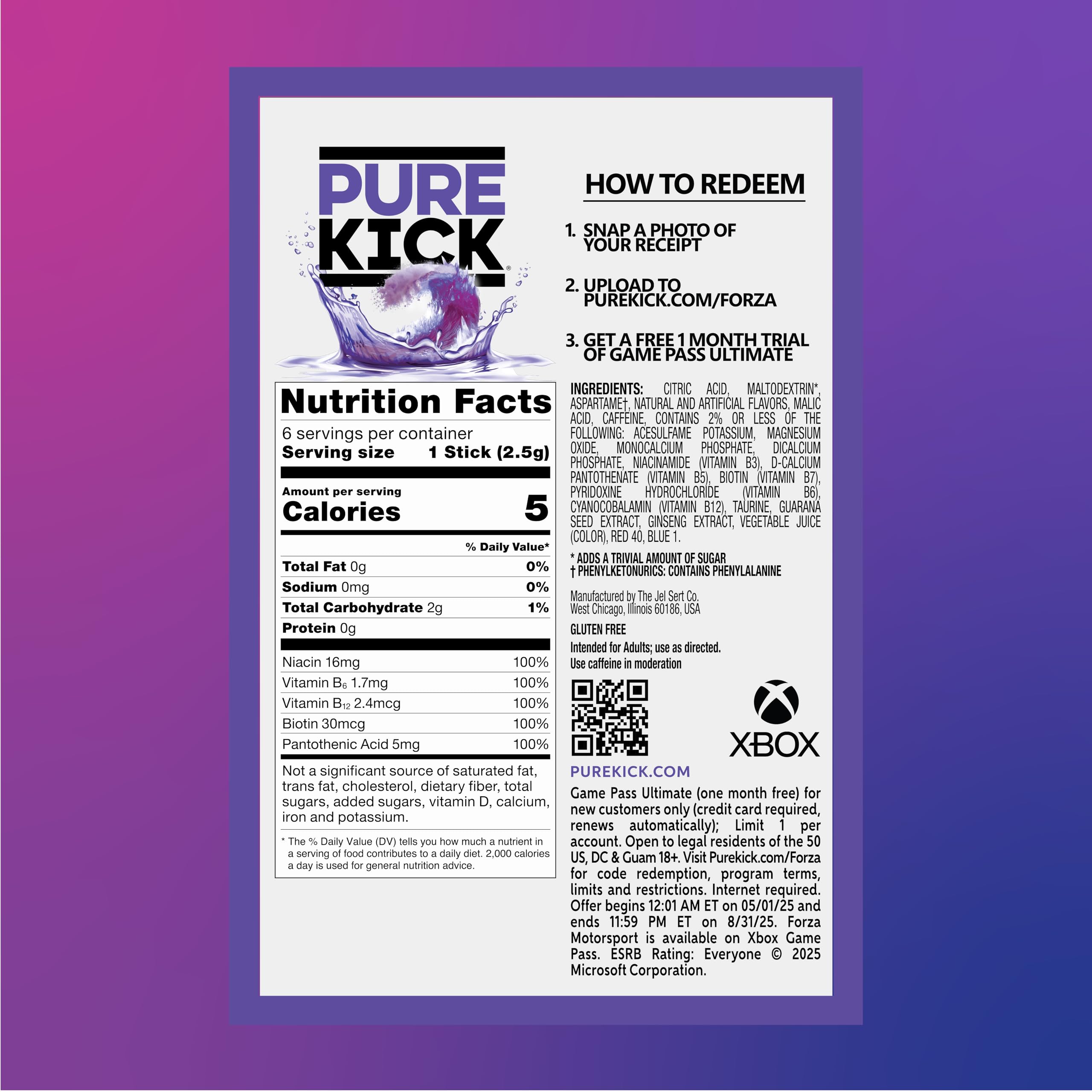 Pure Kick Blood Orange Energy box showcases convenient hydration for workouts.