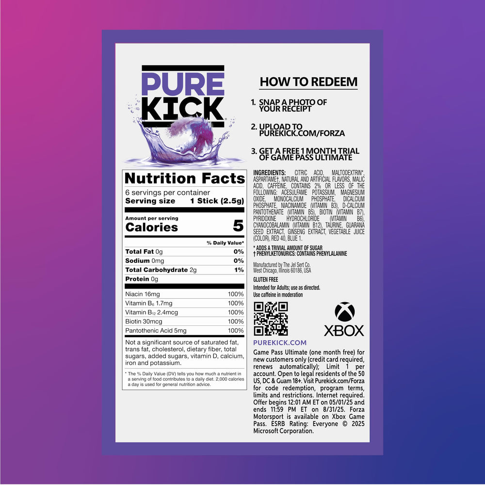 Pure Kick Blood Orange Energy box showcases convenient hydration for workouts.