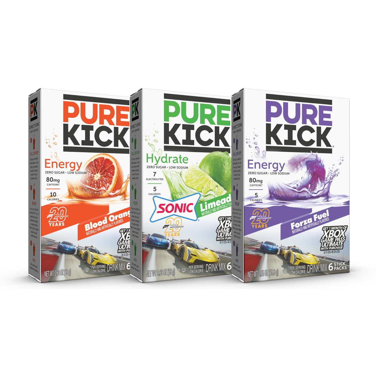 Pure Kick Forza Fuel energy packet close-up for on-the-go energy boosts.
