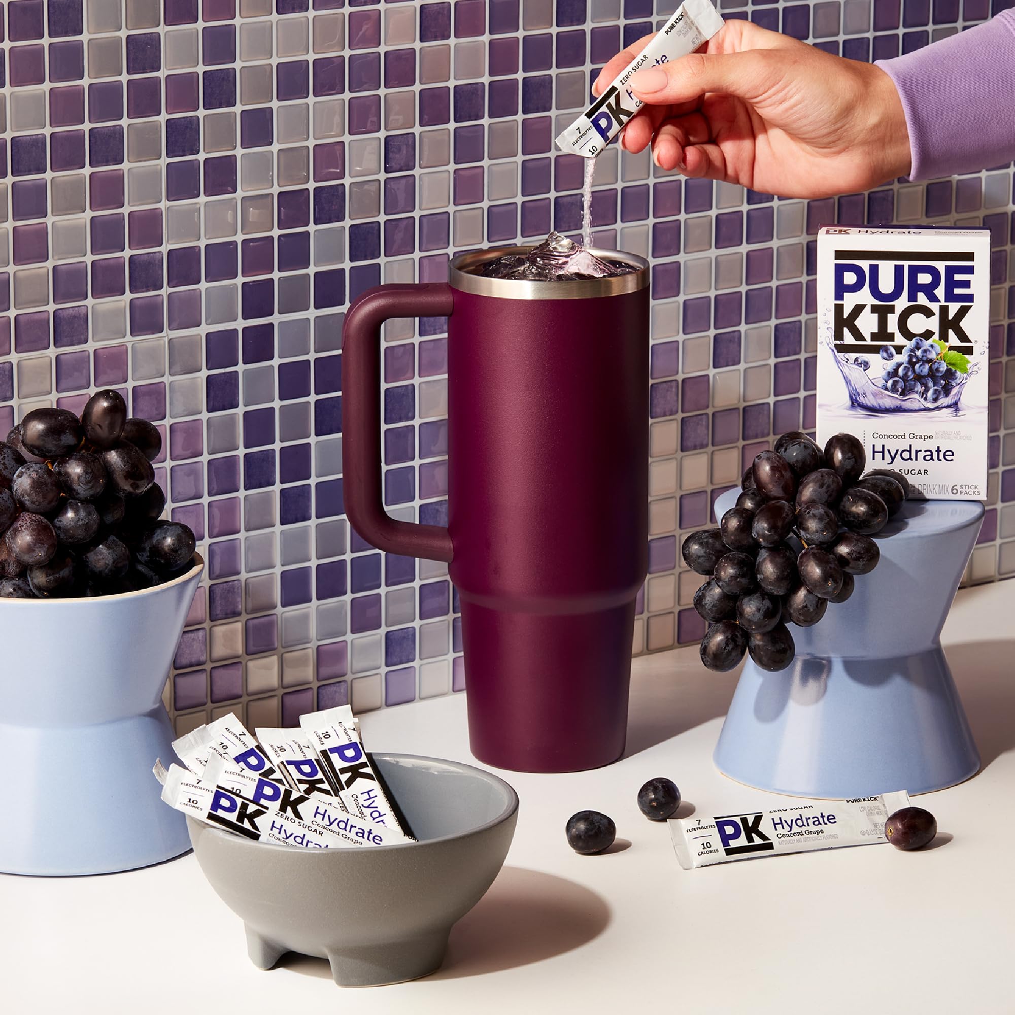 Ideal for 16.9 oz bottles with Pure Kick Concord Grape for milder taste.