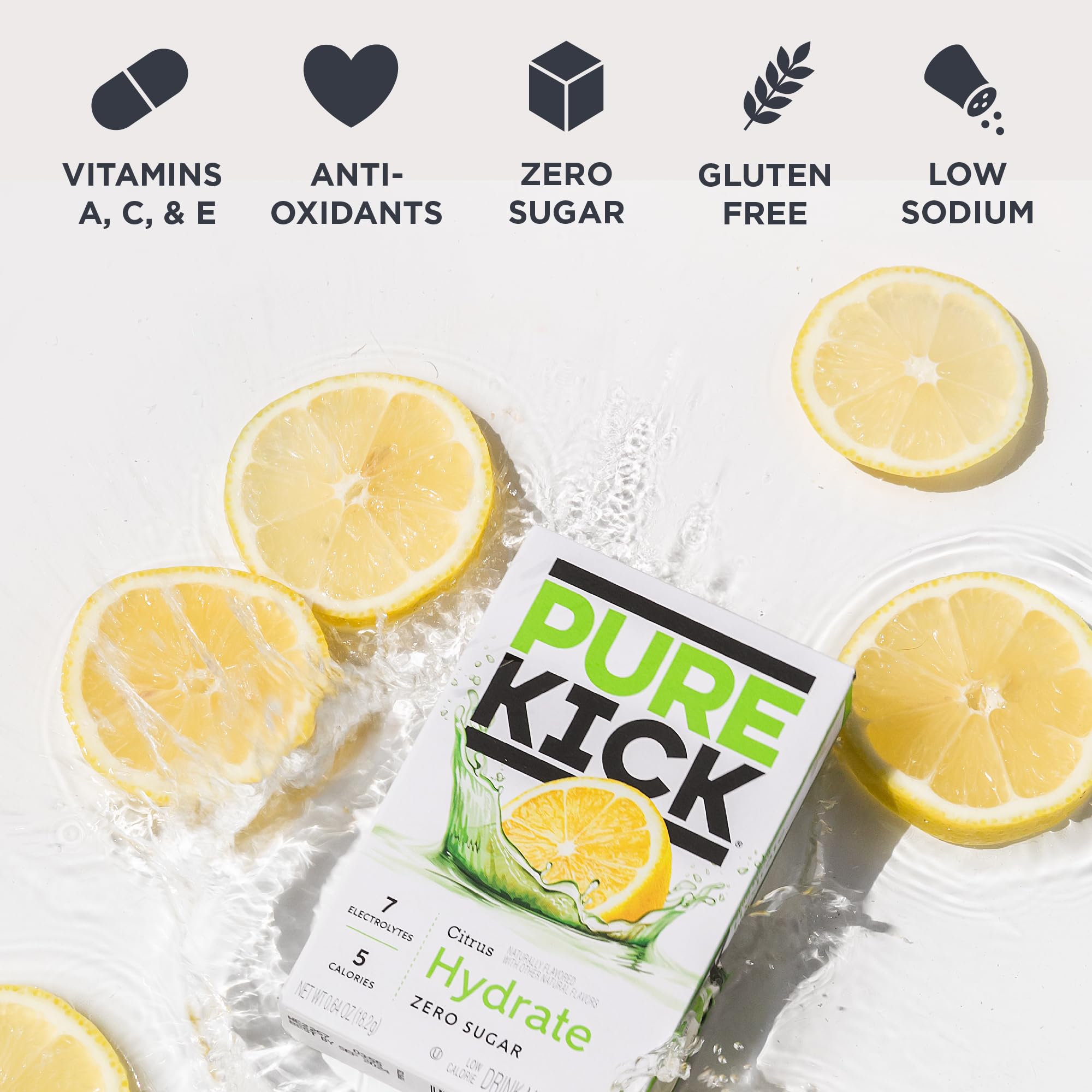 Pure Kick Hydration shake and dissolve action in a sports bottle