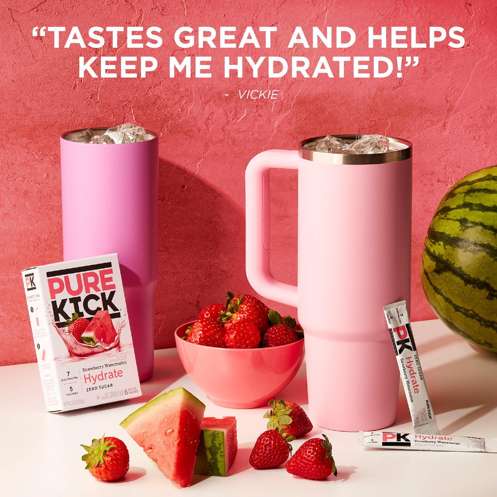 Active gym scene with Pure Kick Strawberry Watermelon on-the-go