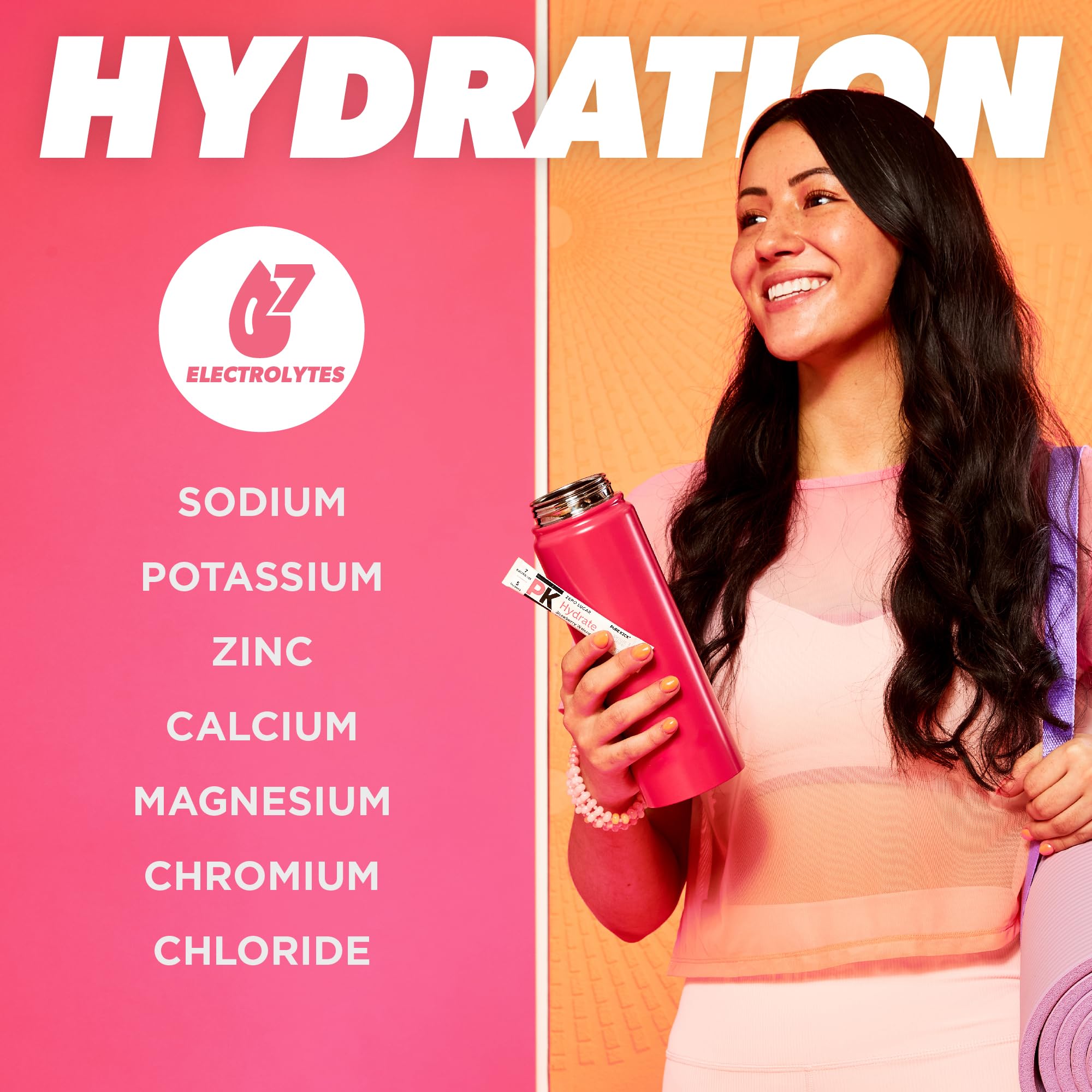 Pure Kick hydration bottle with Strawberry Watermelon ready to drink