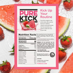 Pure Kick Strawberry Watermelon powder dissolving in water for hydration