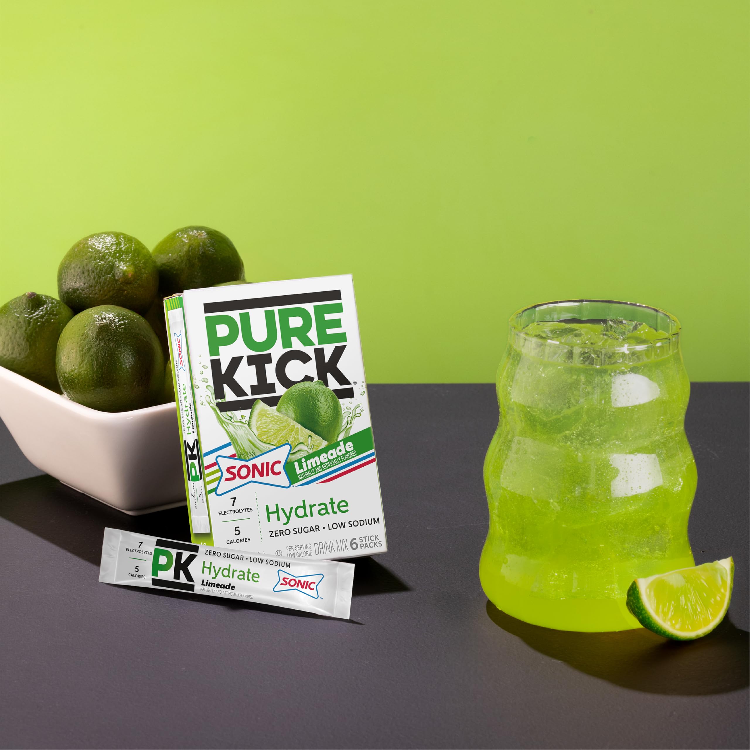PURE KICK single-serve boxes arranged for easy use in a gym bag.