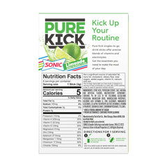 Pure Kick Sonic Limeade glass with ice shows refreshing, zesty lime flavor served cold.