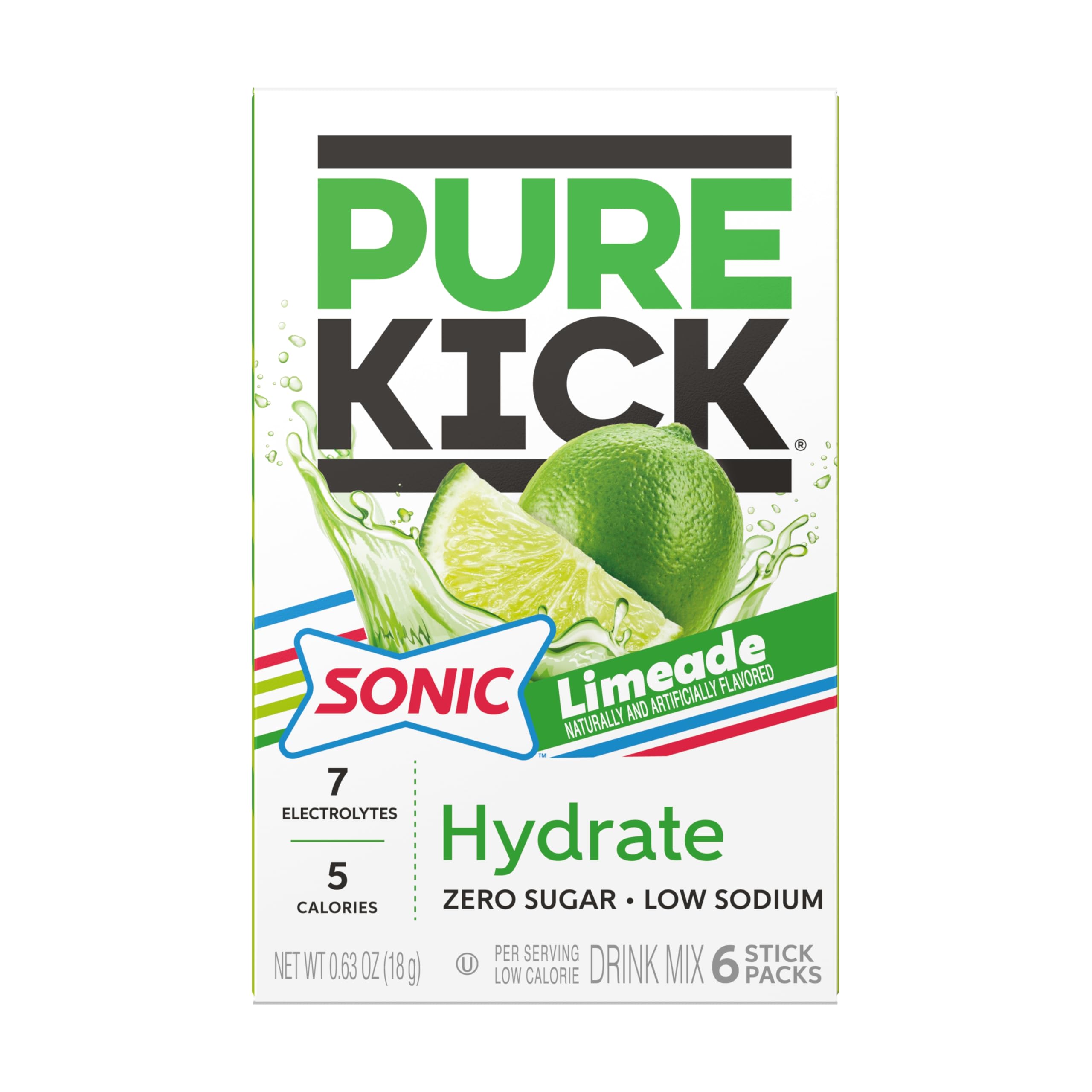 Pure Kick Sonic Limeade gym bottle demonstrates convenient workout hydration on the go.