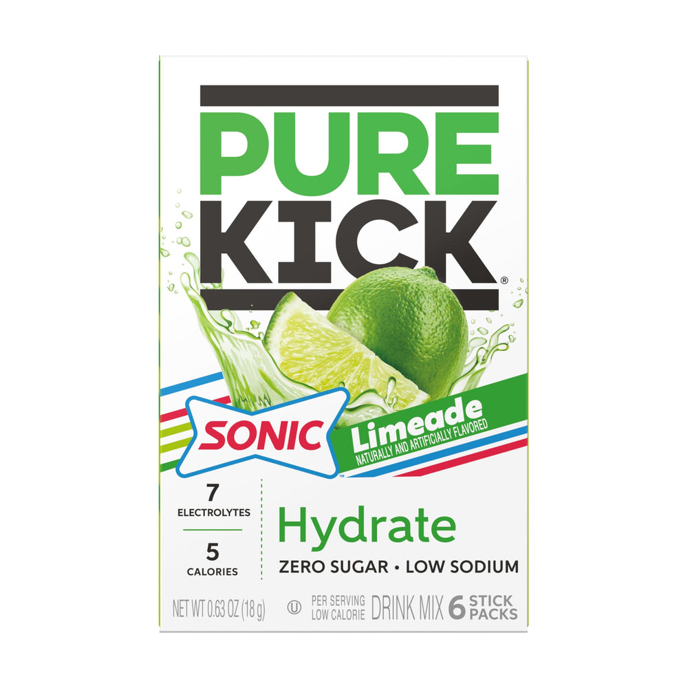Pure Kick Sonic Limeade gym bottle demonstrates convenient workout hydration on the go.