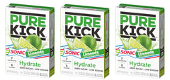 Pure Kick Sonic Limeade packet and scoop ready to measure for quick flavor on the go.