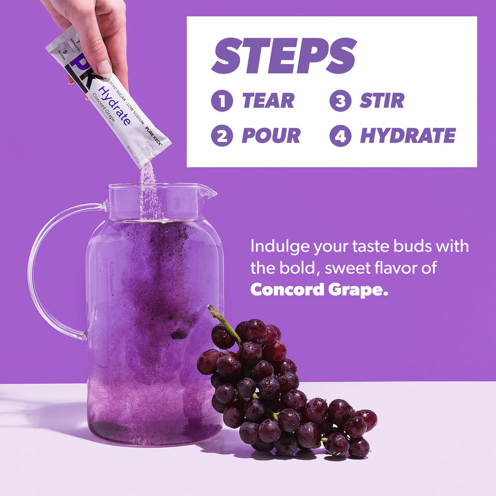 Pure Kick two-quart pitcher setup shows full packaging and serving scale.