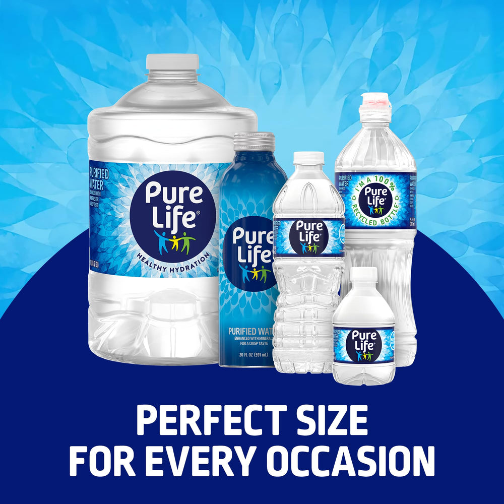 Recycling symbol on Pure Life bottle promotes easy recycling