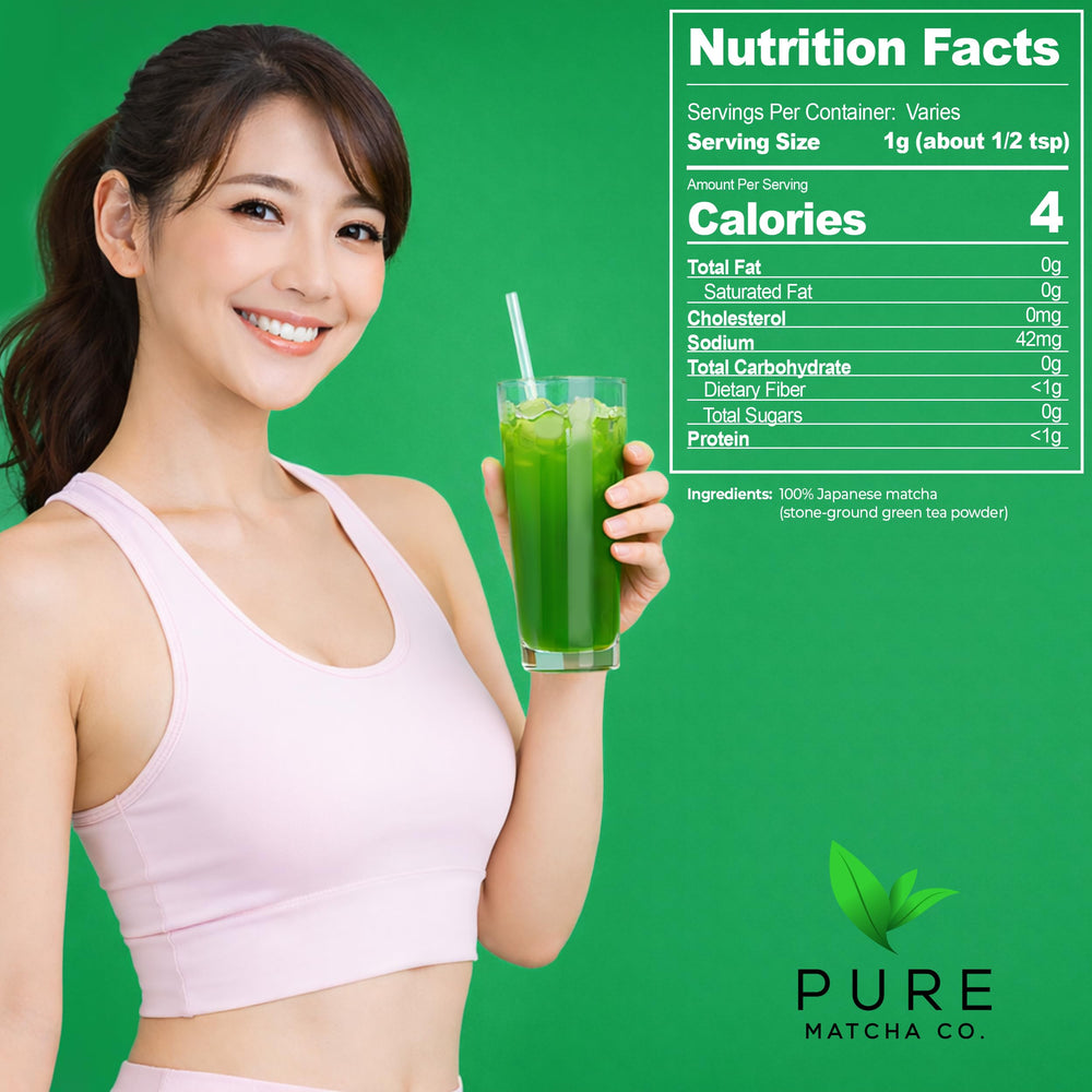 Pure Matcha Co opened tin reveals vivid green powder for smooth flavor