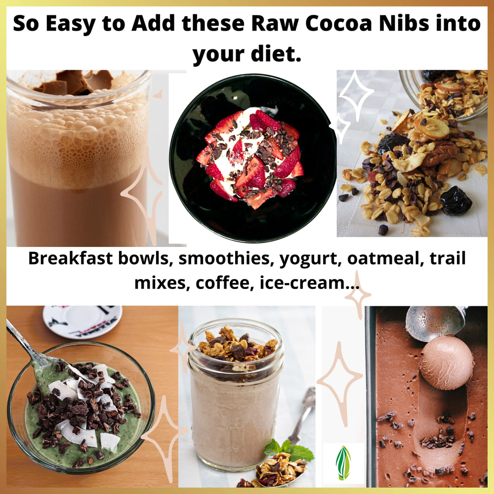 Pure Natural Miracles cacao nibs in smoothies boost flavor.