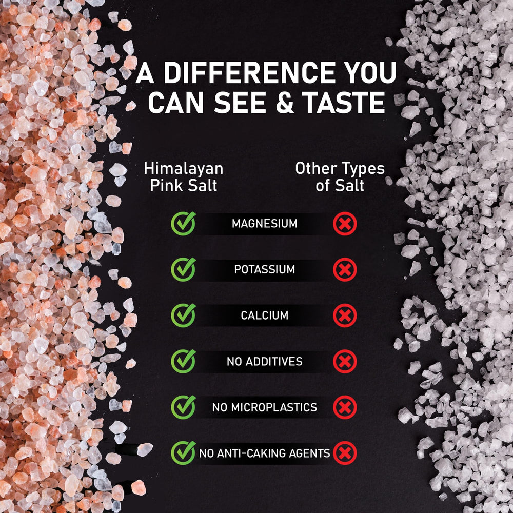Pure Nature pink salt adds color and mineral notes to finishing dishes.