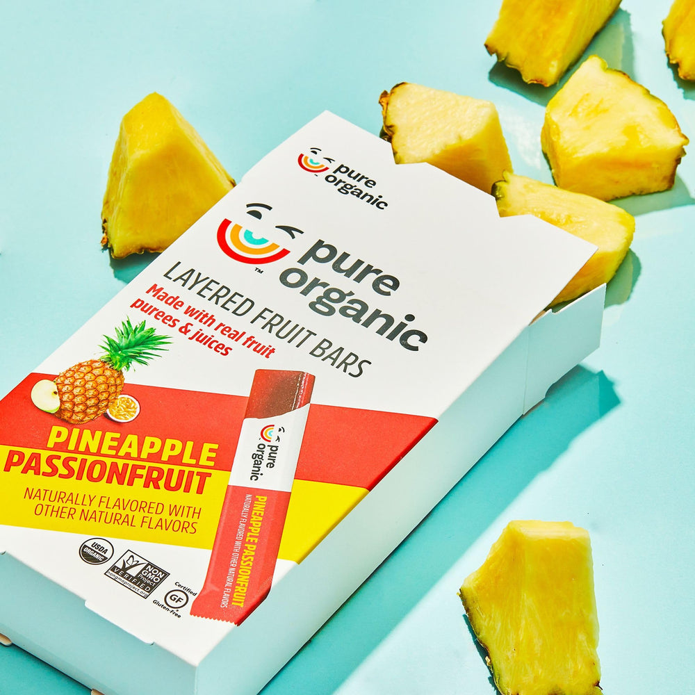 Certification labeling highlights USDA Organic and Non-GMO on Pure Organic packaging