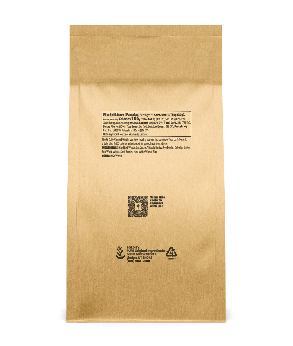 Pure Original Ingredients 9 Grain Flour dough prep showing texture for hearty breads