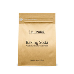 Pure Original Ingredients baking soda 4oz container for cooking and cleaning.
