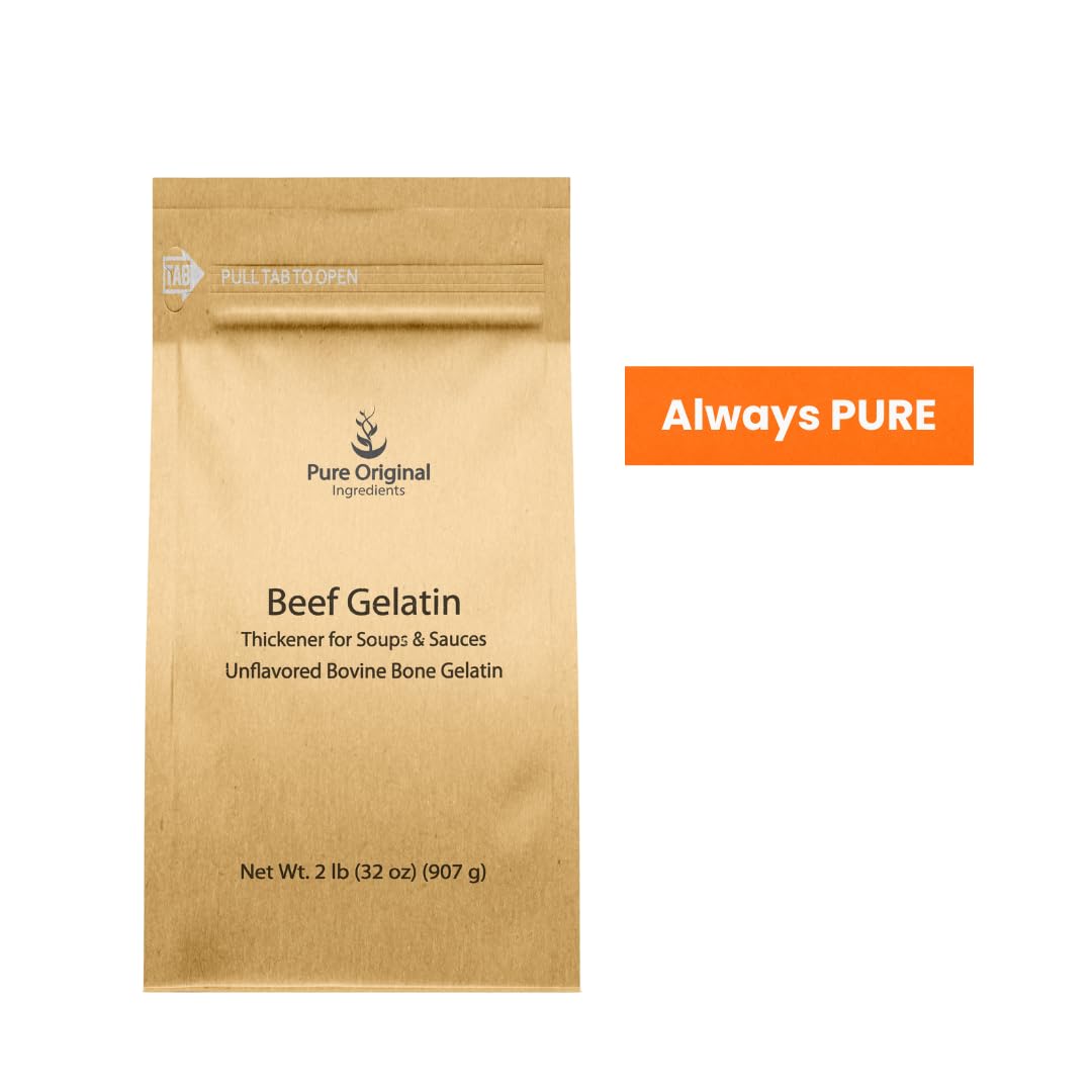 Pure Original Ingredients Beef Gelatin thickening sauces to improve gloss and body.