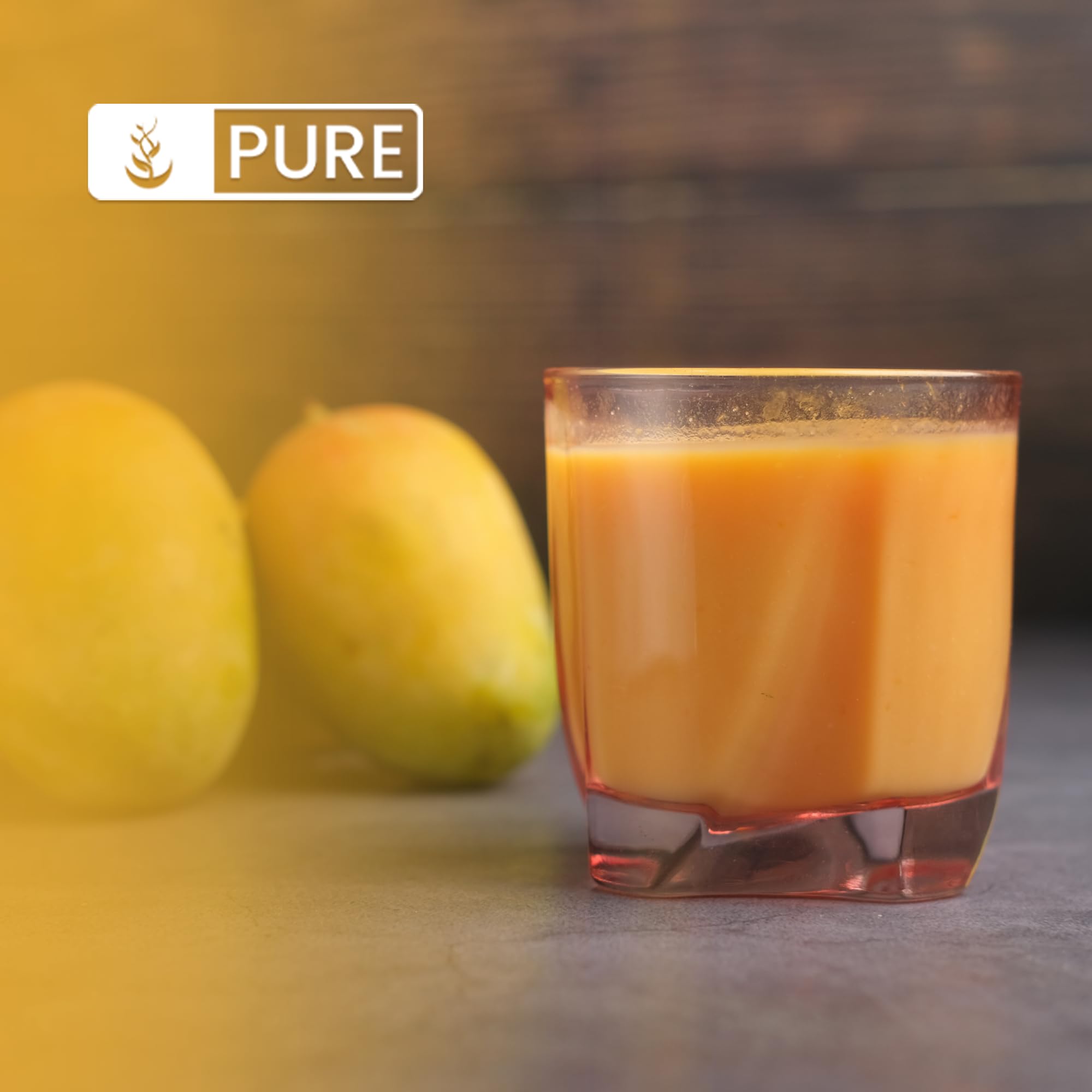 Pure Original Ingredients Mango Powder poured into a glass for a refreshing drink.