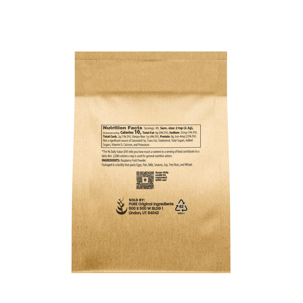 Pure Original Ingredients Raspberry Fruit Powder dissolving easily for smooth shakes