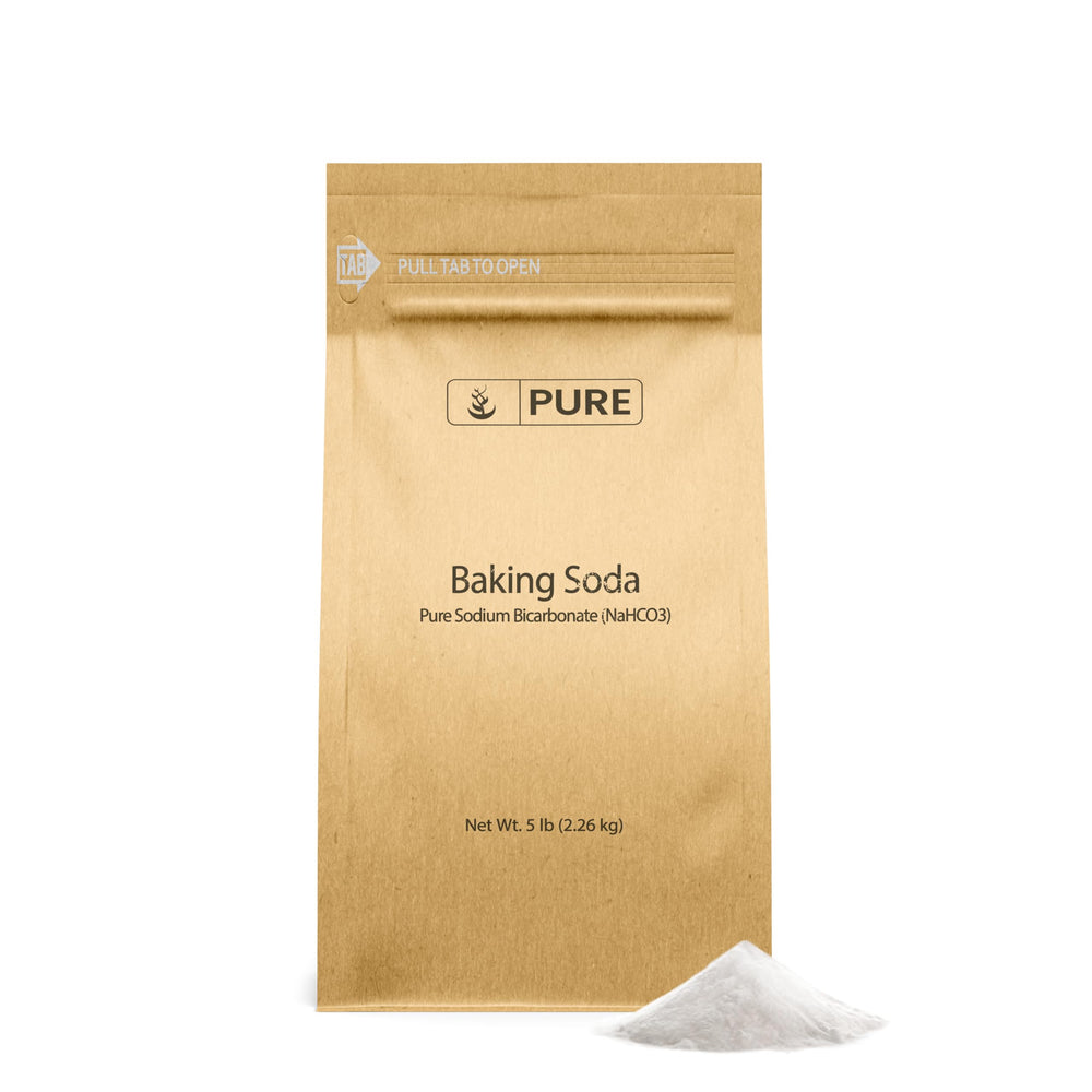 Pure Original Ingredients sodium bicarbonate 5lb packaging for eco-friendly bulk use.