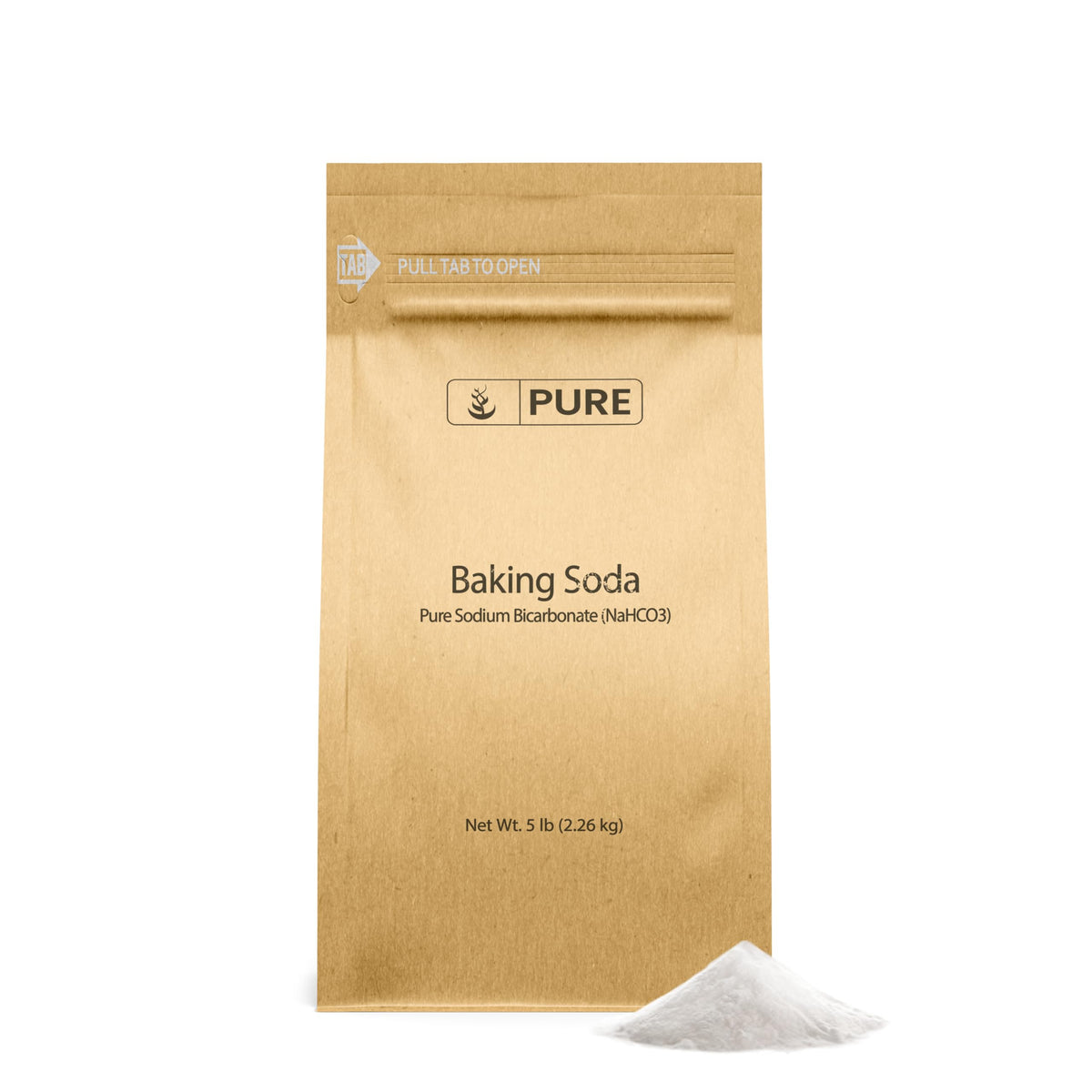 Pure Original Ingredients sodium bicarbonate 5lb packaging for eco-friendly bulk use.