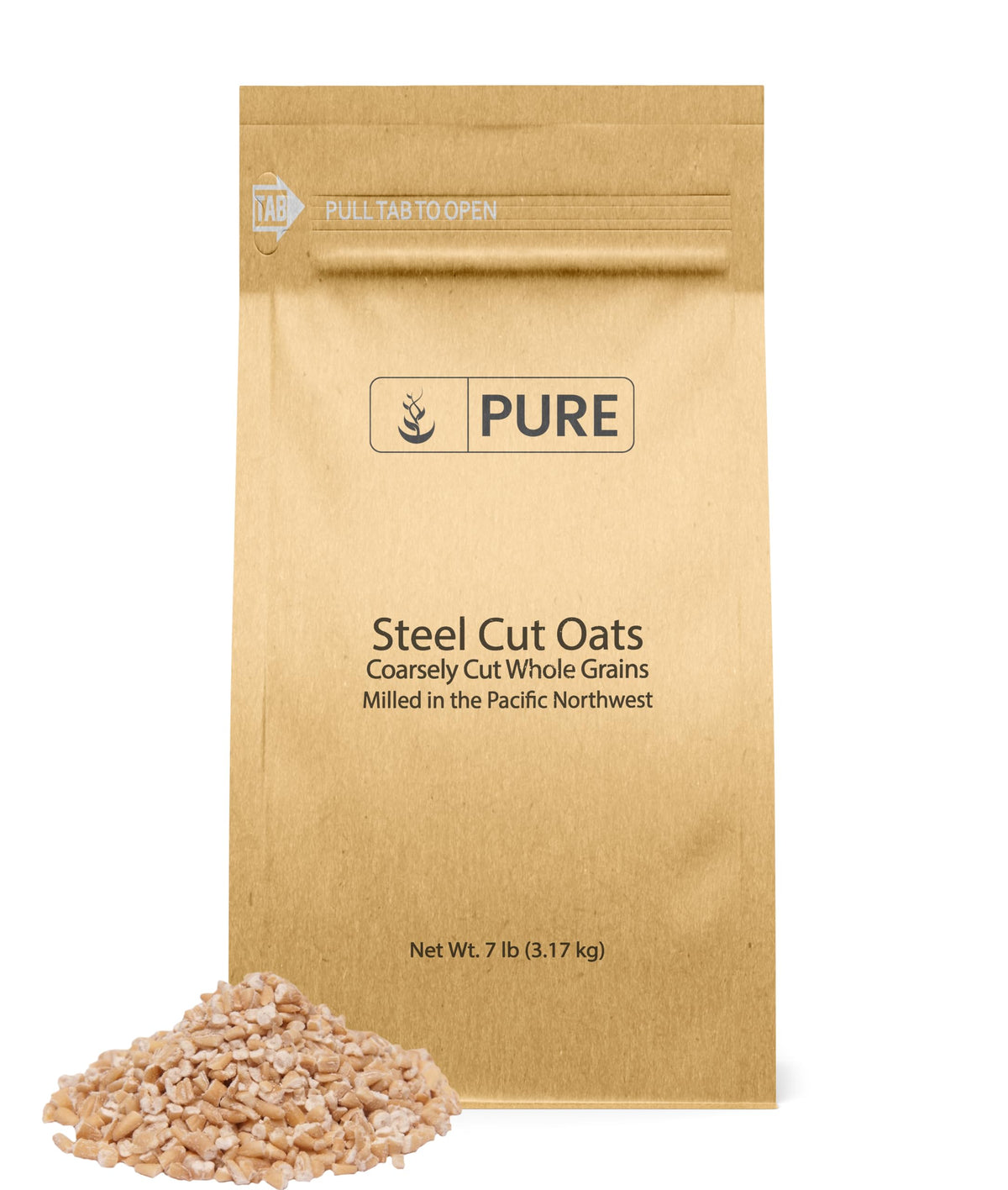 Pure Original Ingredients steel cut oats in eco-friendly packaging, ideal for hearty breakfasts