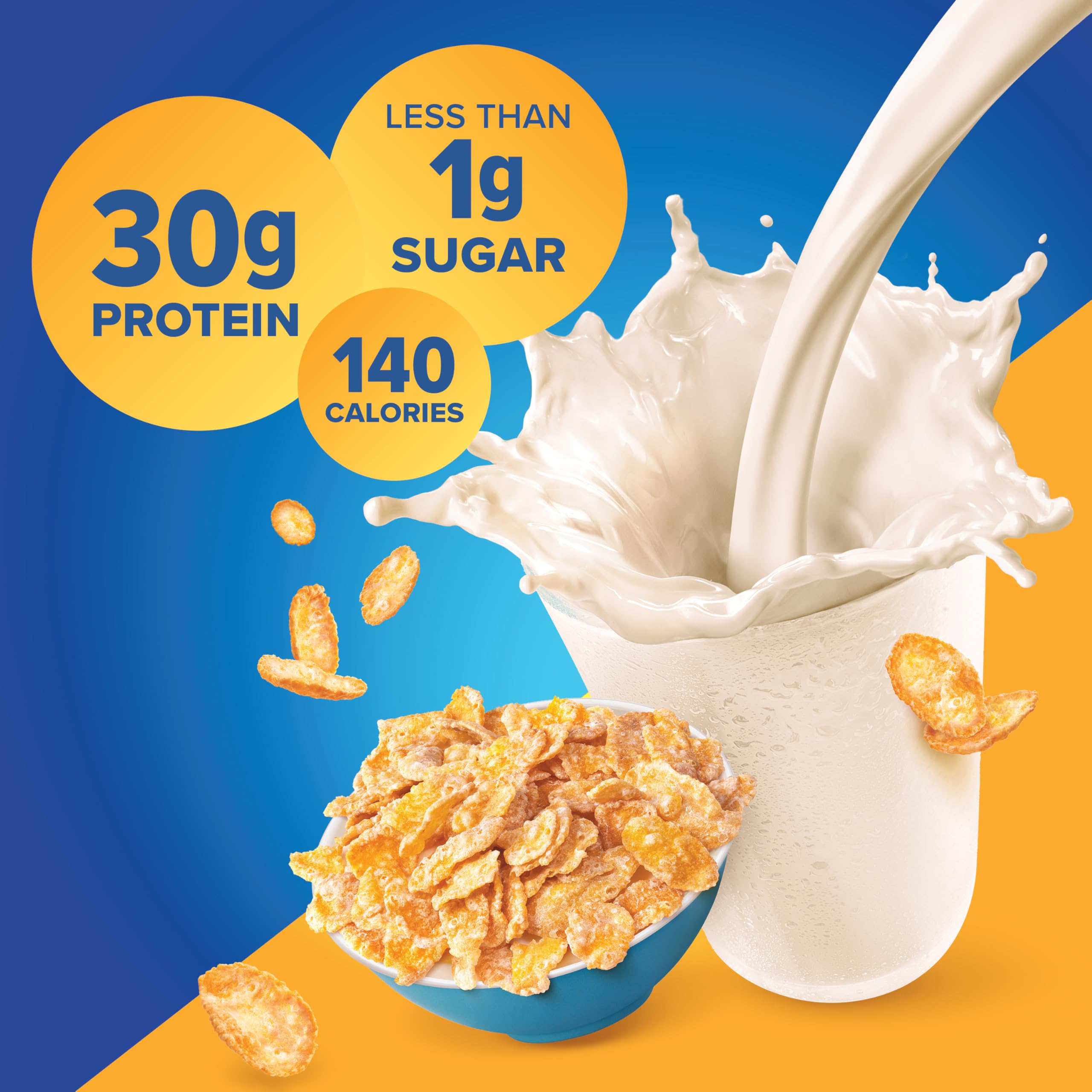 Pure Protein Frosted Cereal shake illustration evokes nostalgic flavor.