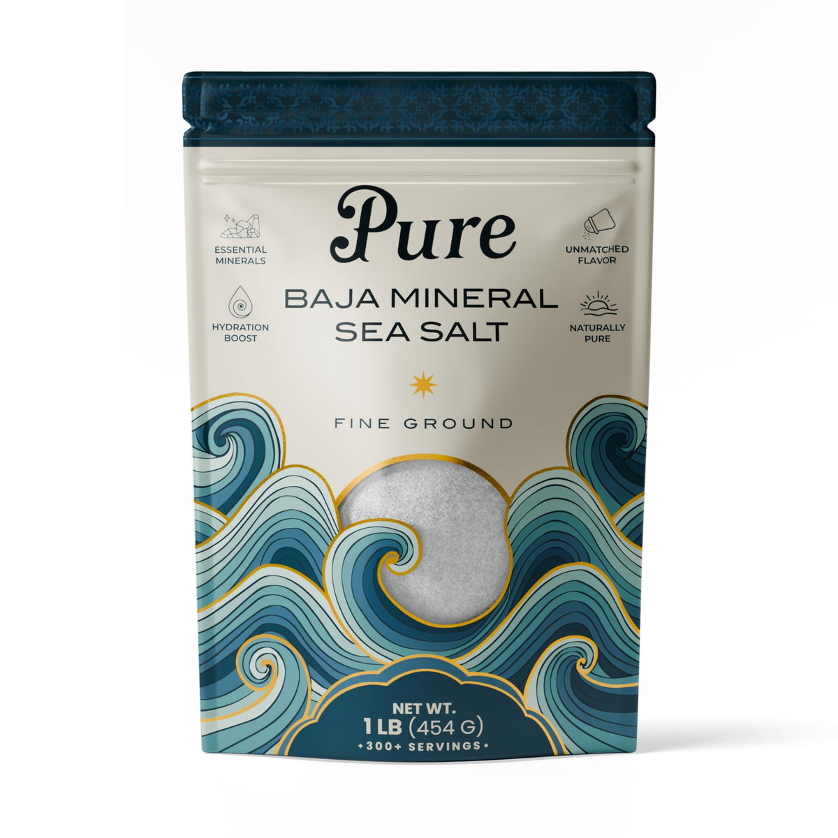 Pure Sea Salts Baja sea salt bottle for cooking with mineral-rich flavor