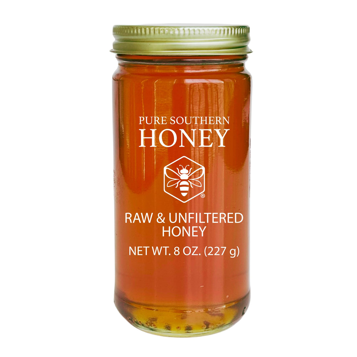 Pure Southern Honey bottle pour showing smooth, natural sweetness for tea or toast.
