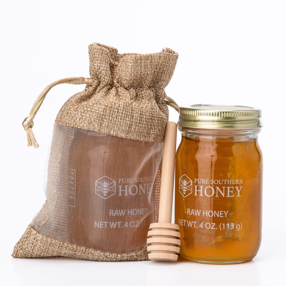 Dipper in use with Pure Southern Honey for drizzle