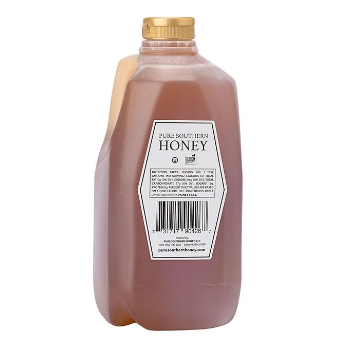 Pure Southern Honey gallberry jar closeup shows unfiltered texture and natural color