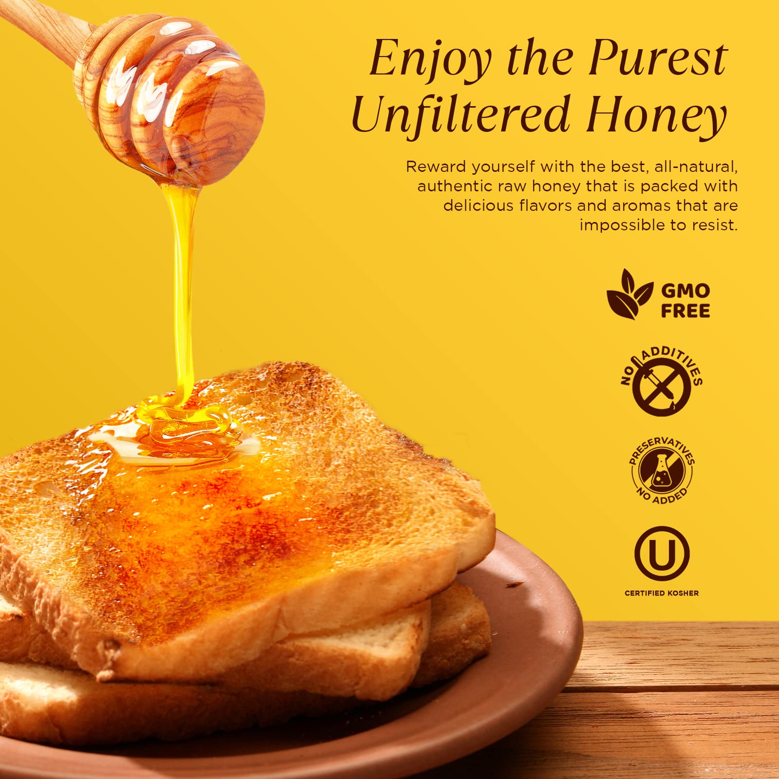Hand-filled Pure Southern Honey containers by a USA-based family business