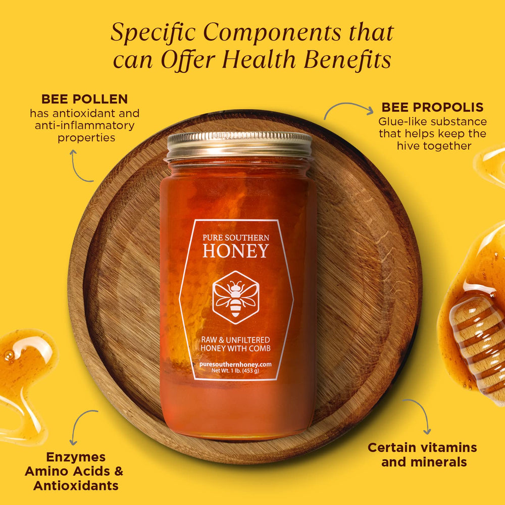 Pure Southern Honey label US-made emphasizing American craftsmanship.
