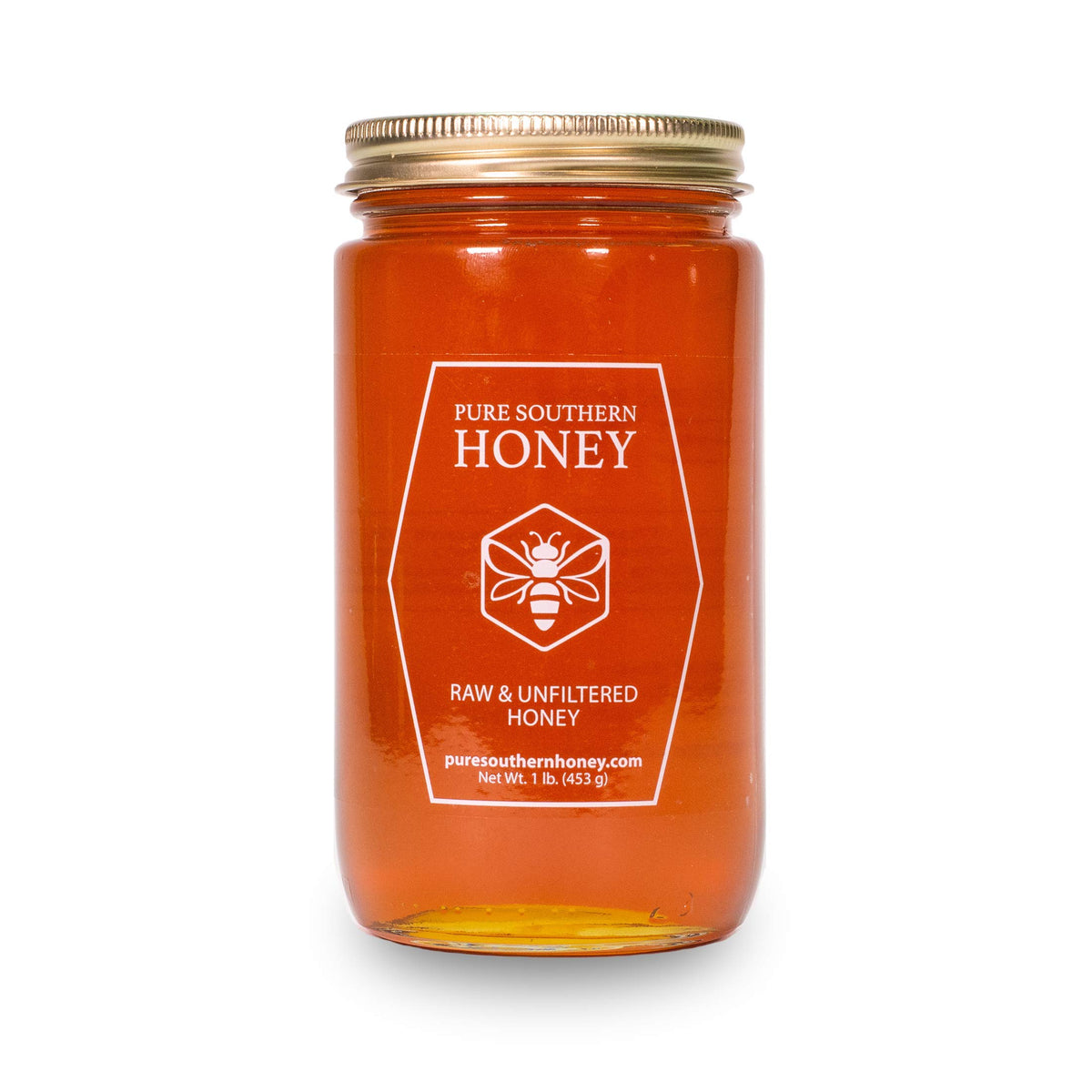 Pure Southern Honey raw unfiltered 1 lb jar ready to savor