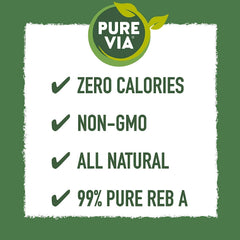 Pure Via stevia dissolving in coffee for natural sweetness