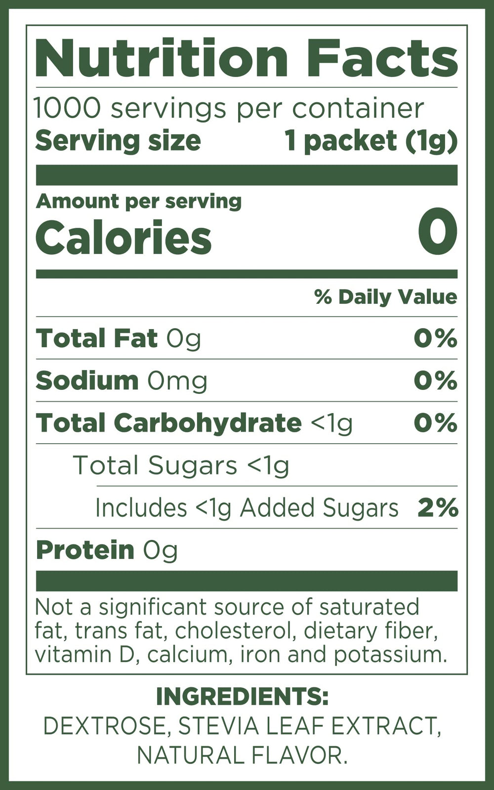 Pure Via stevia packets dissolve quickly in hot or cold beverages.