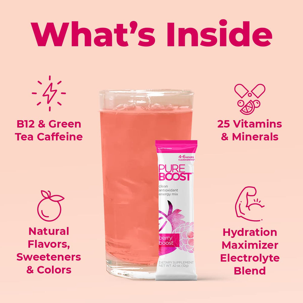 Pureboost Berry Boost bottle ready-to-drink for on-the-go energy