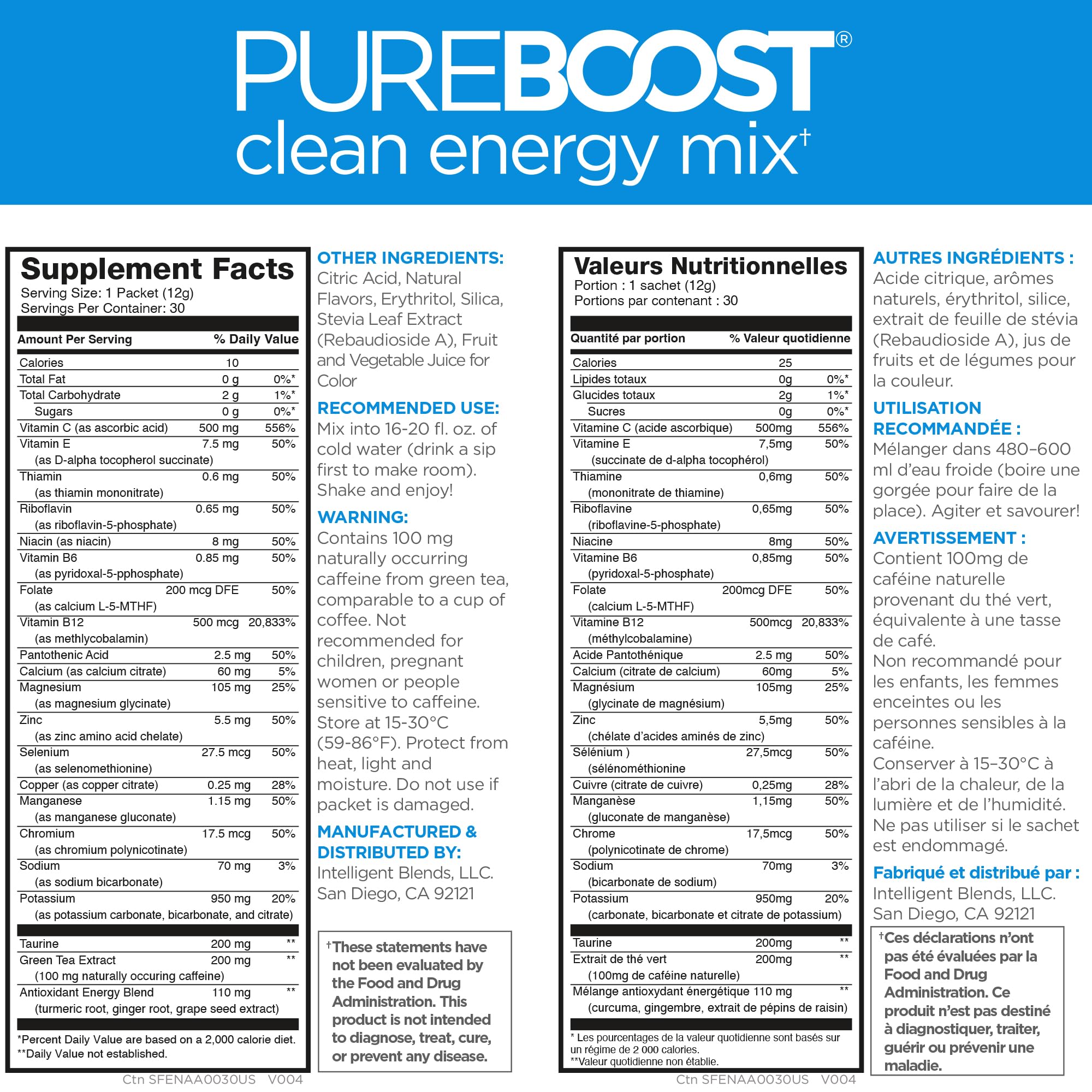 Pureboost Clean Energy packet being dispensed for on-the-go use