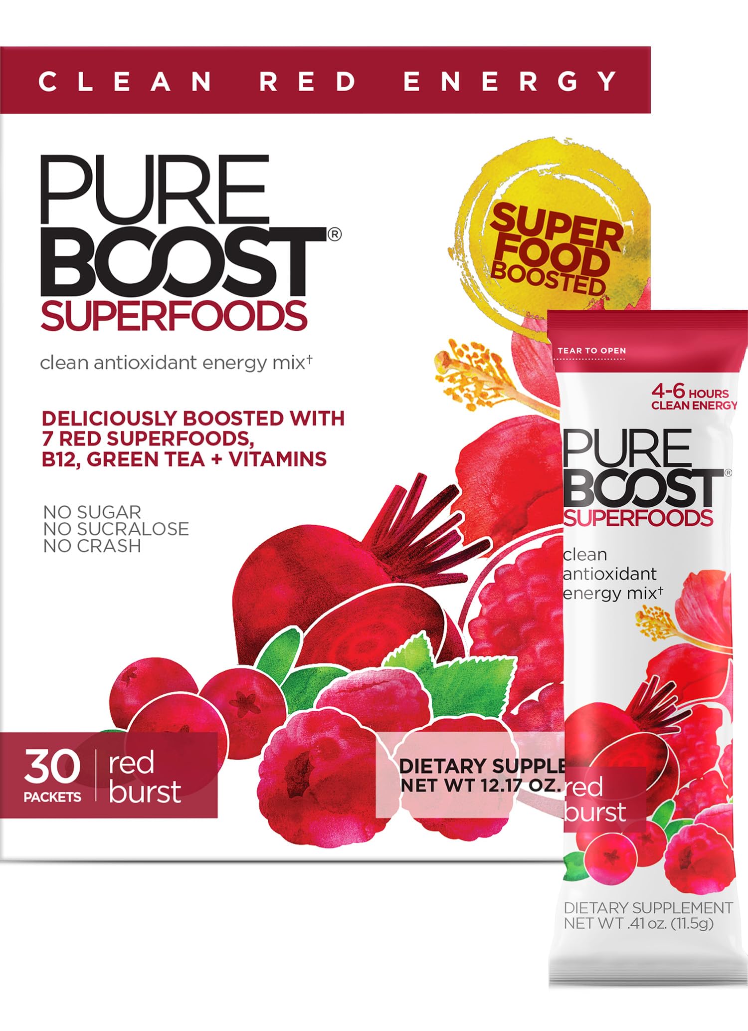 Pureboost Red Burst packets ready for your daily energy boost