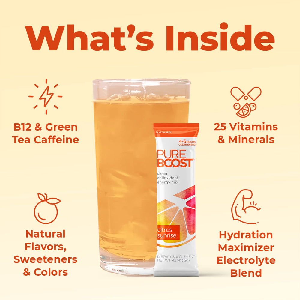 Pureboost blend of vitamins and minerals with turmeric and ginger for a balanced nutrient mix