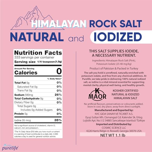 Purelife Himalayan Salt Fine salt shaker pouring for precise kitchen use