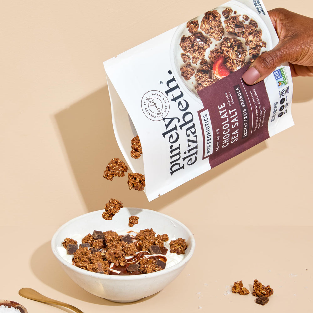 Purely Elizabeth ancient grains with quinoa, amaranth, and chia in granola.