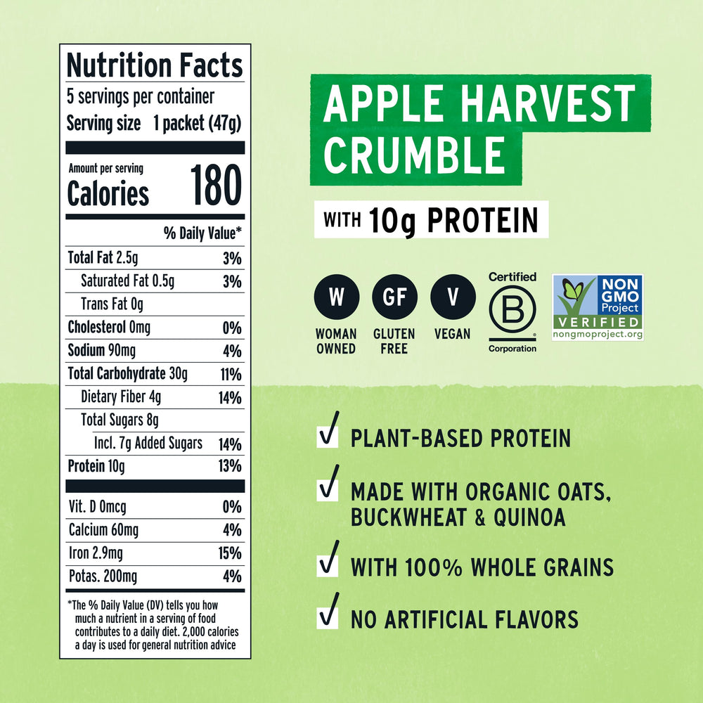 Purely Elizabeth Apple Harvest Crumble bowl shows creamy texture for a satisfying breakfast.