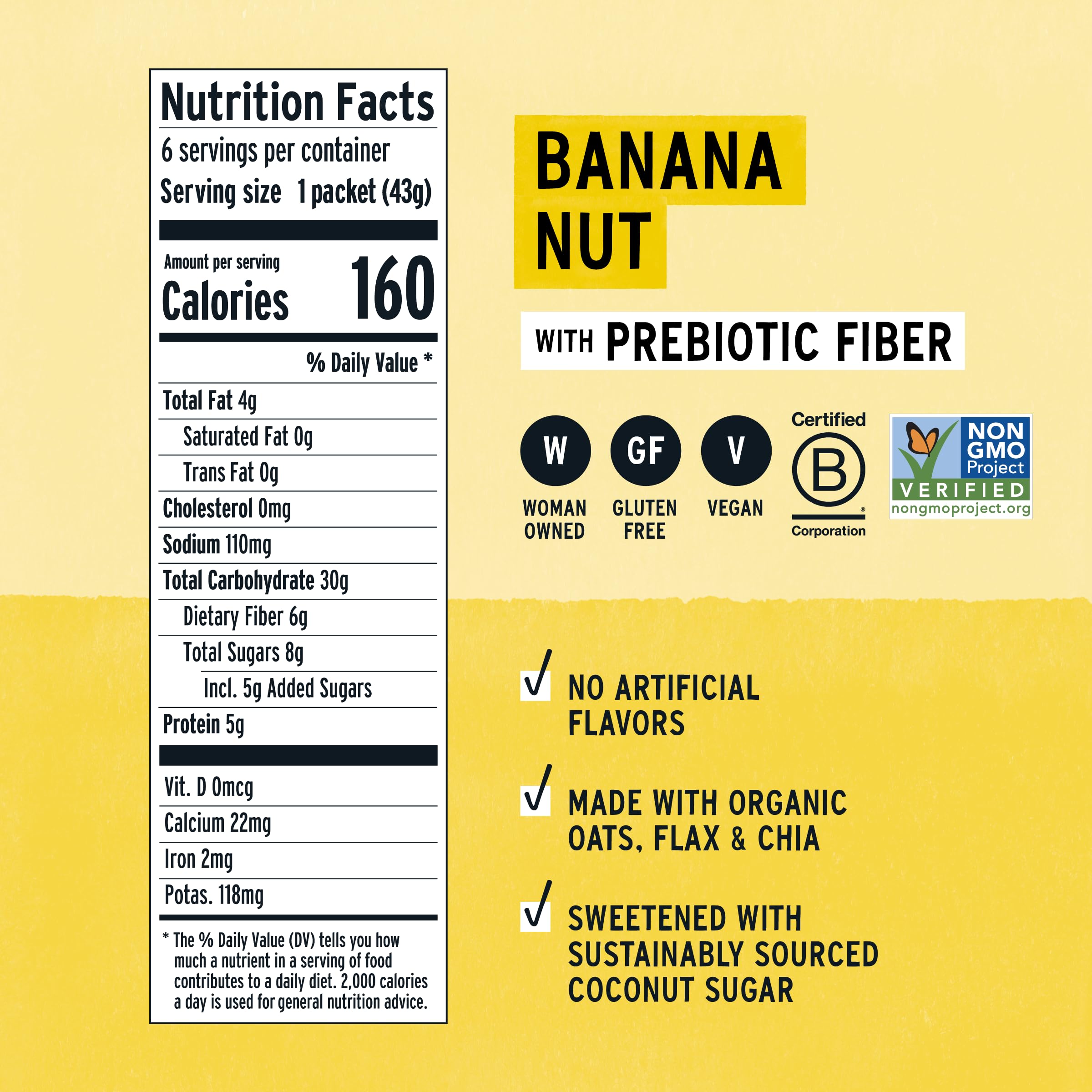 Purely Elizabeth Banana Nut Oatmeal serving bowl with creamy texture.