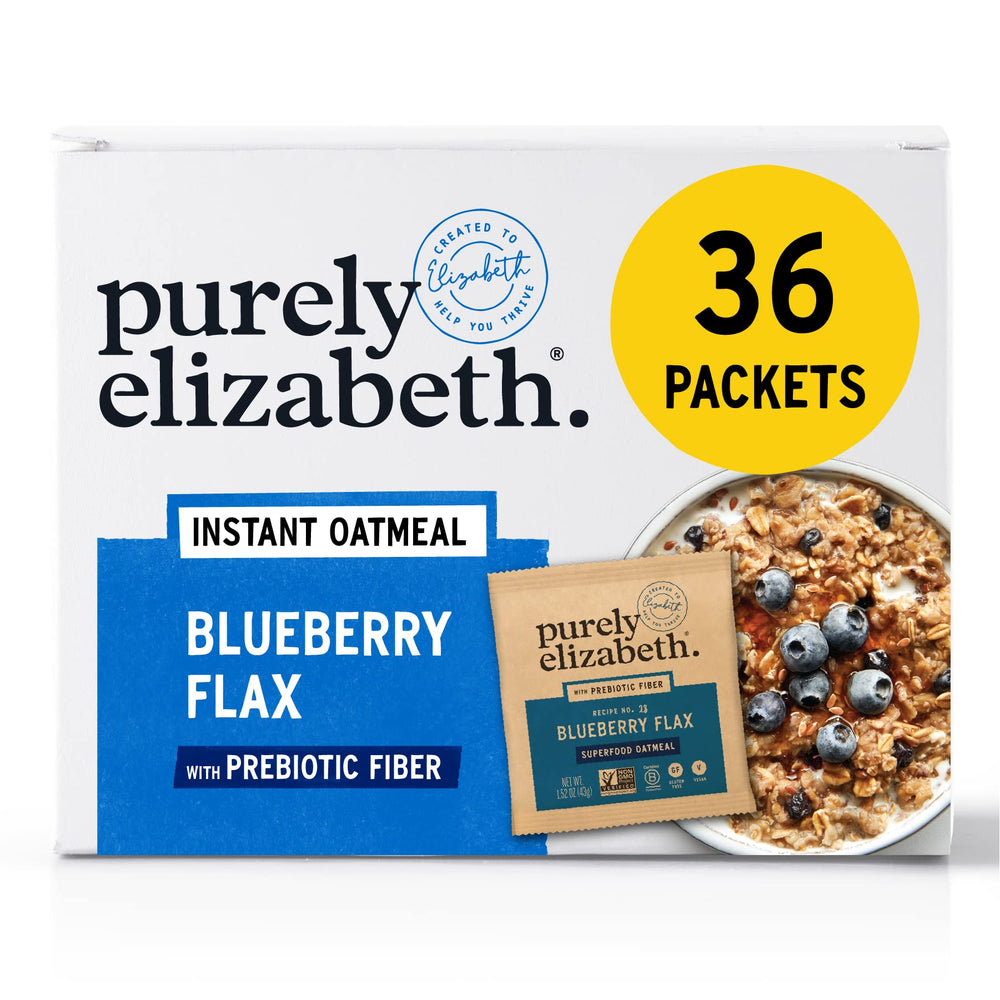 Close-up of Purely Elizabeth oats and flax with coconut sugar sweetness.
