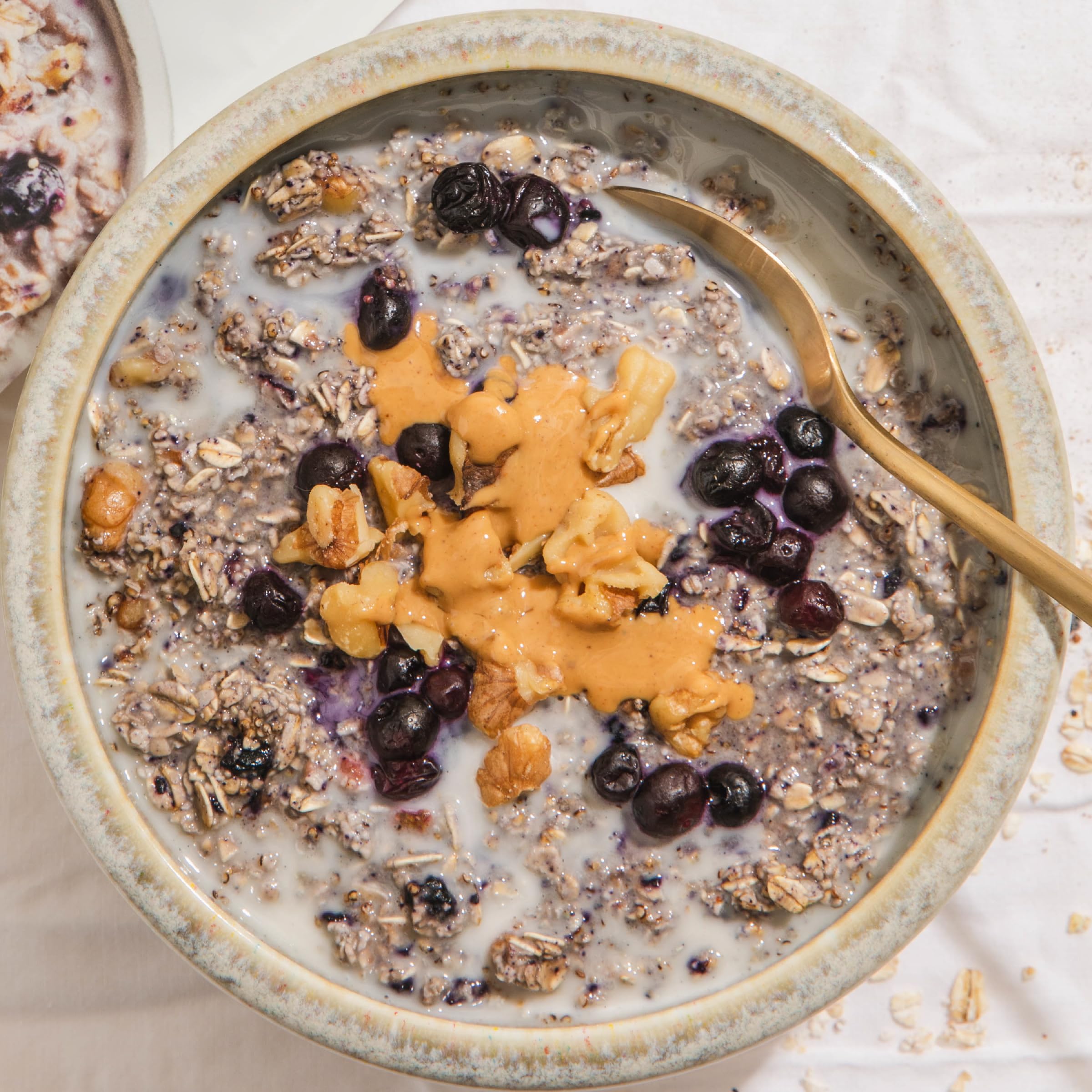 12-pack box of Purely Elizabeth Blueberry Walnut Oat Cups for pantry