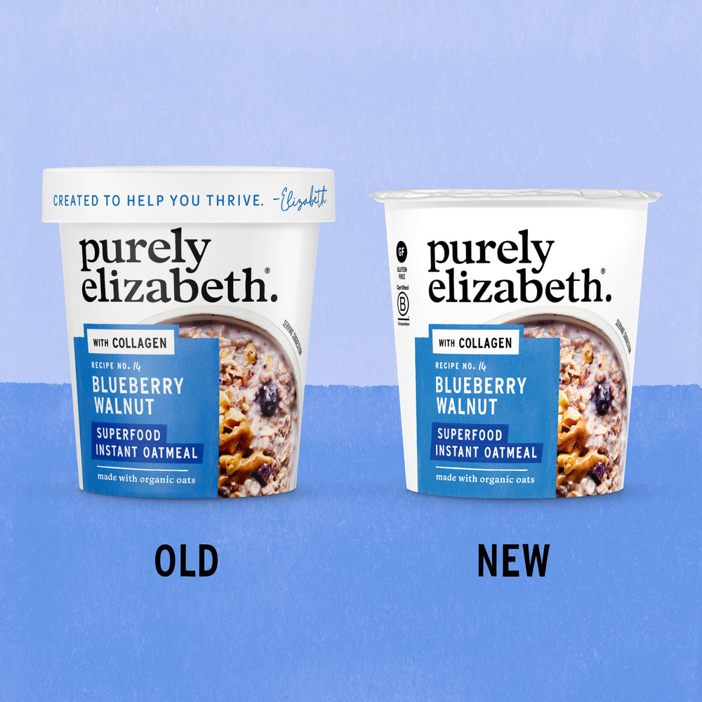 On-the-go Purely Elizabeth Oat Cup ready for travel mornings